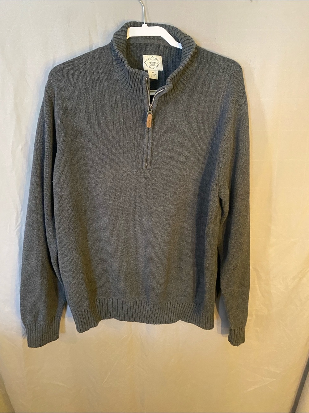 St. John's Bay Men's Gray Half-Zip Pullover Sweater